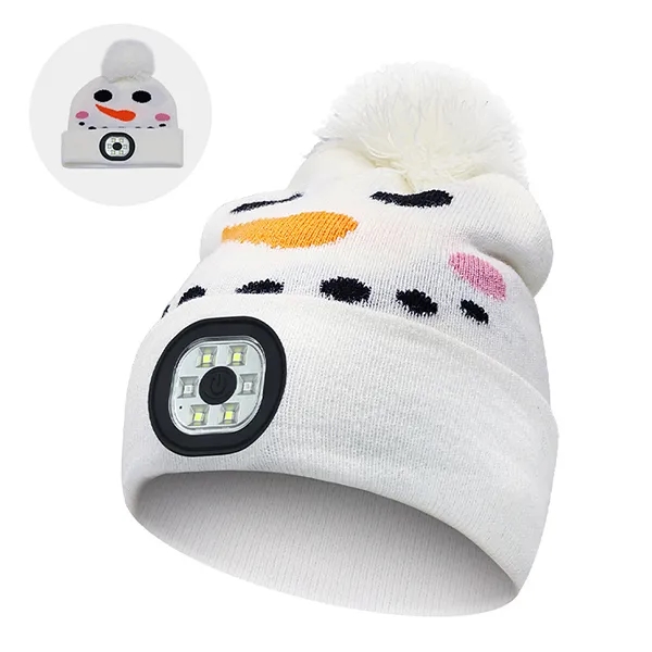 Kids Warmer Knit Beanie Hat With Light 2
