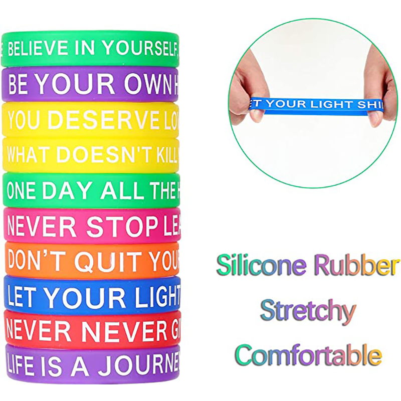 Colored Silicone Stretch Unisex Wristbands 31