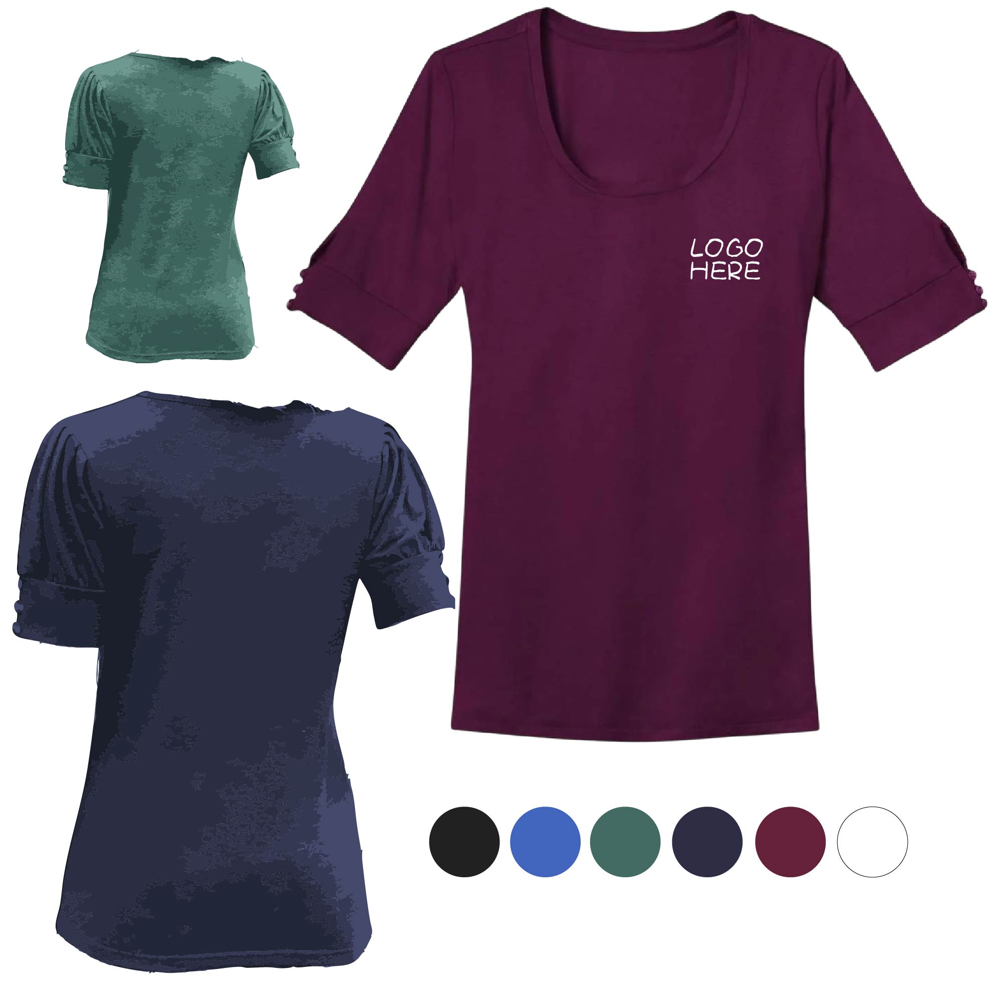 Ladies Poly Scoop Neck Tee 3