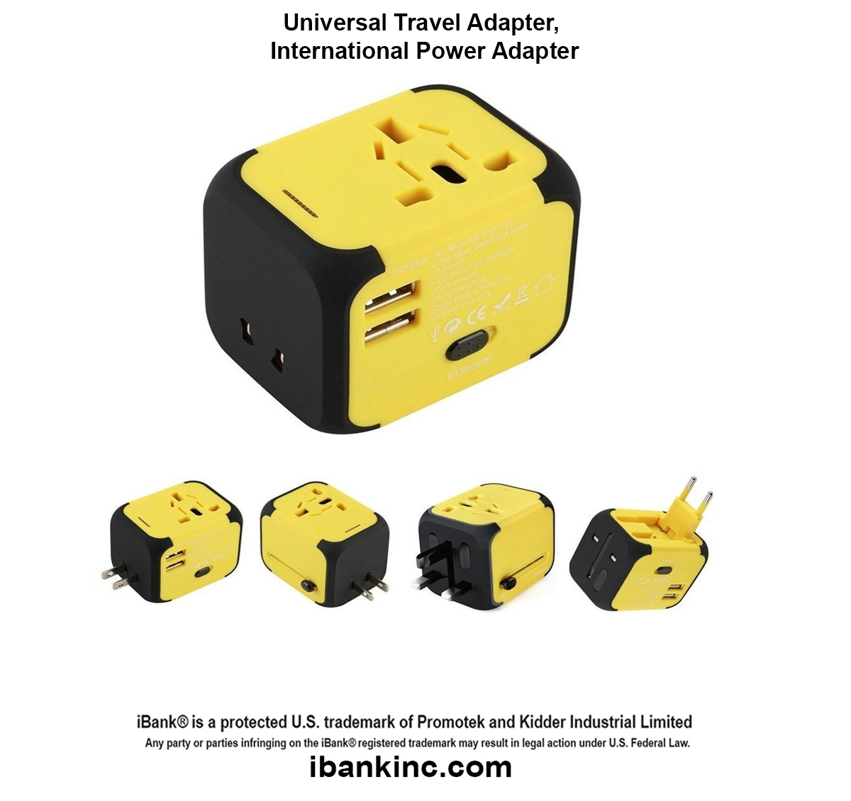iBank ® Universal Travel Adapter, International Power Adapter 1