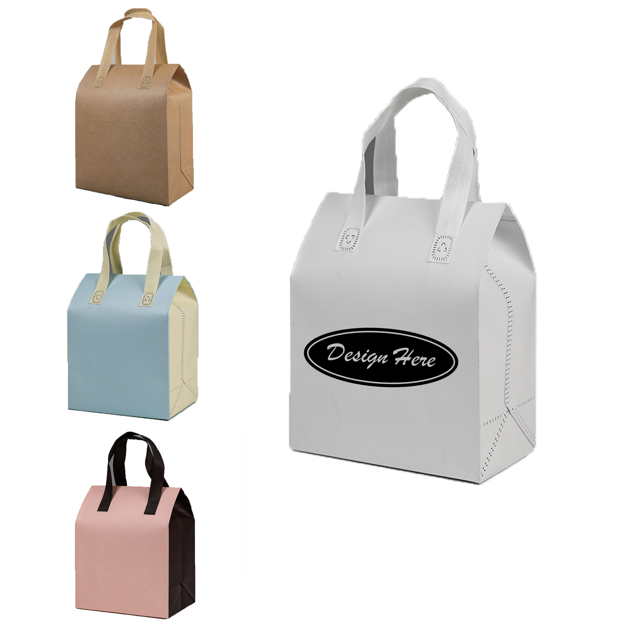 Eco-Friendly Kraft Paper Insulated Takeaway Cooler Bag 1