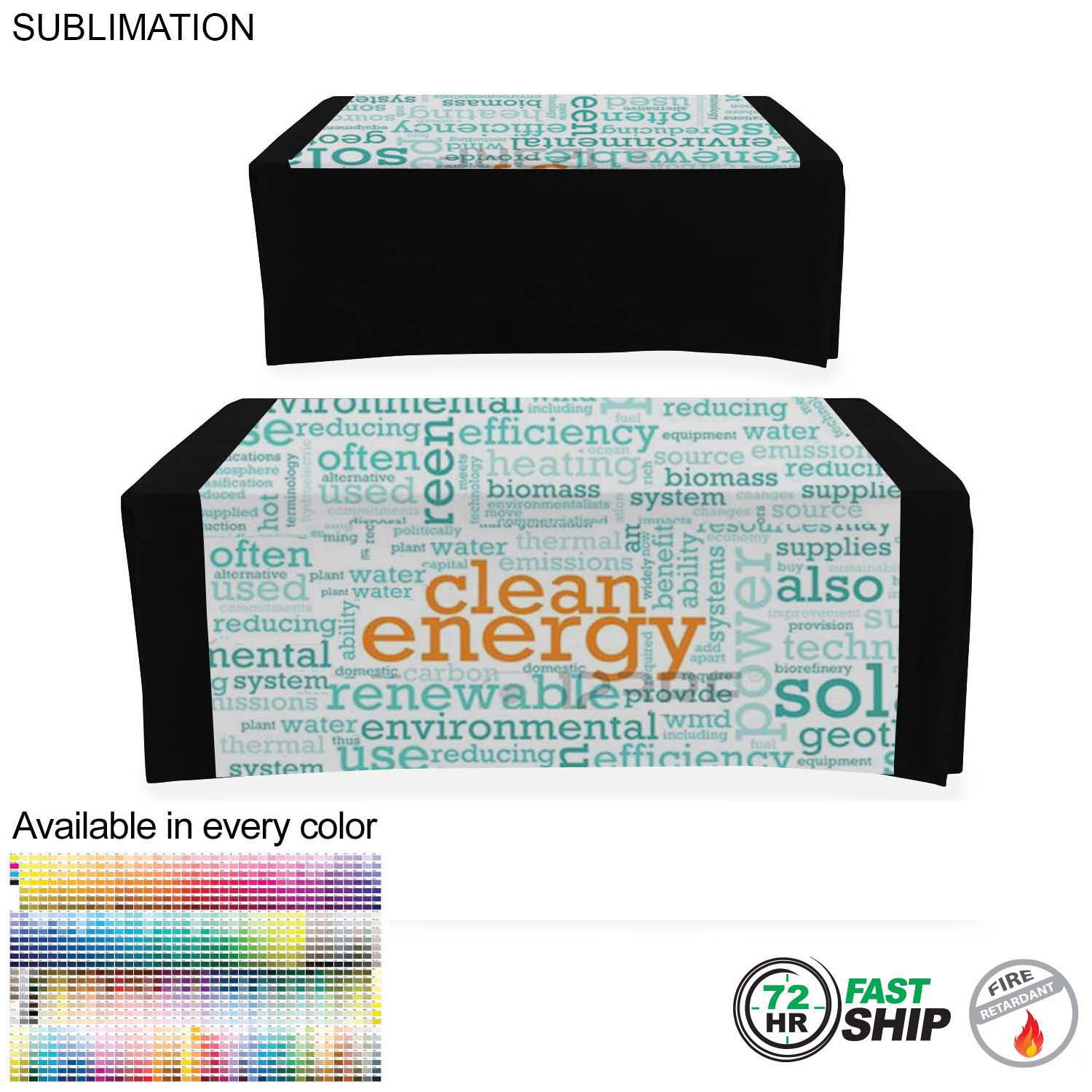 72 Hr Fast Ship - Sublimated Wider Table Runner, 60x60, Covers Front and Top of the table 2