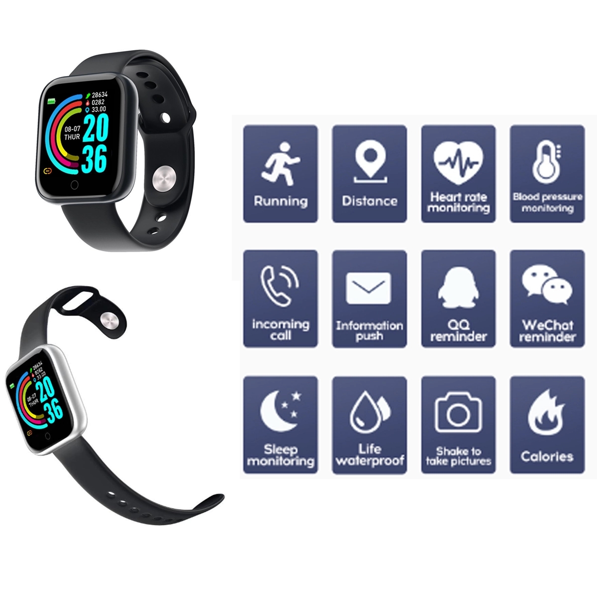 1.3 Inch Screen Smart Watch Wireless Waterproof Y68 3