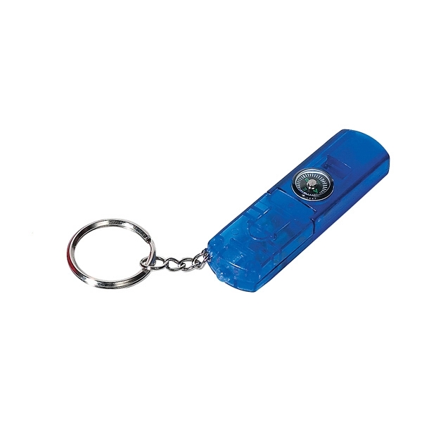 Whistle, Light & Compass Safety Keychain 3