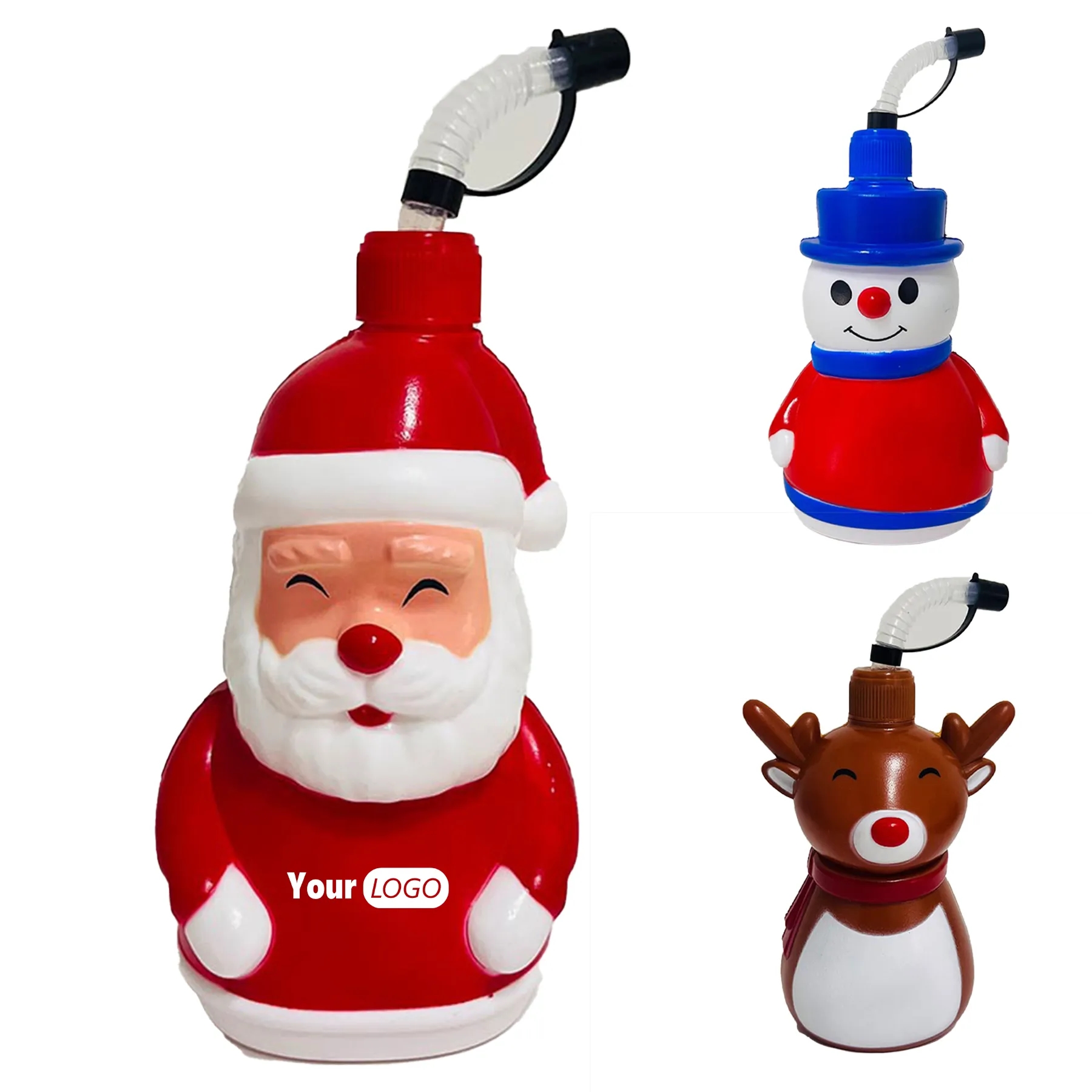 Polypropylene Christmas Large Capacity Straw Water Cup 4