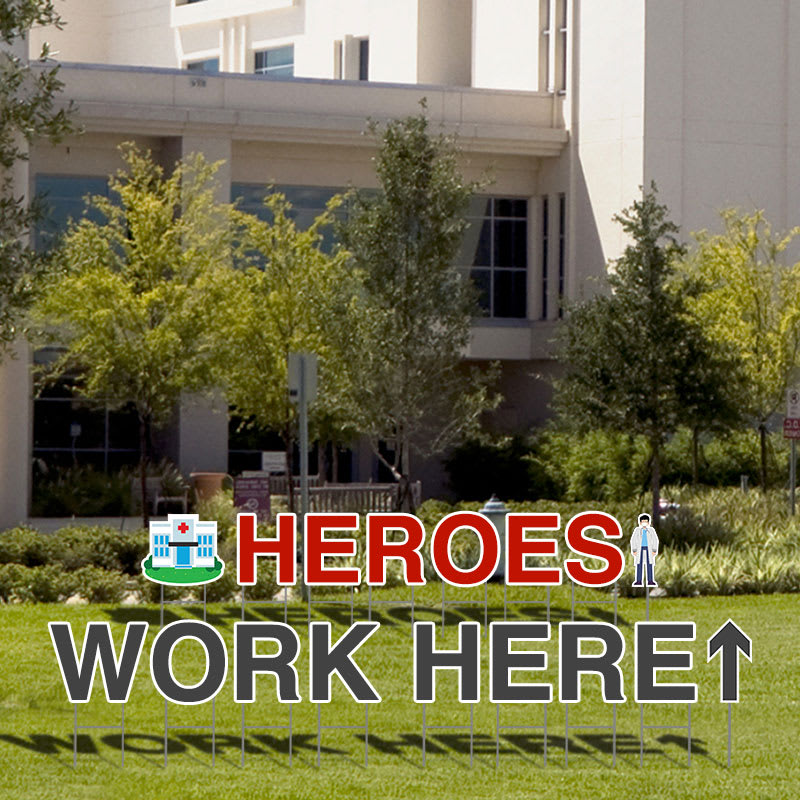 Heroes Work Here Yard Letters 3