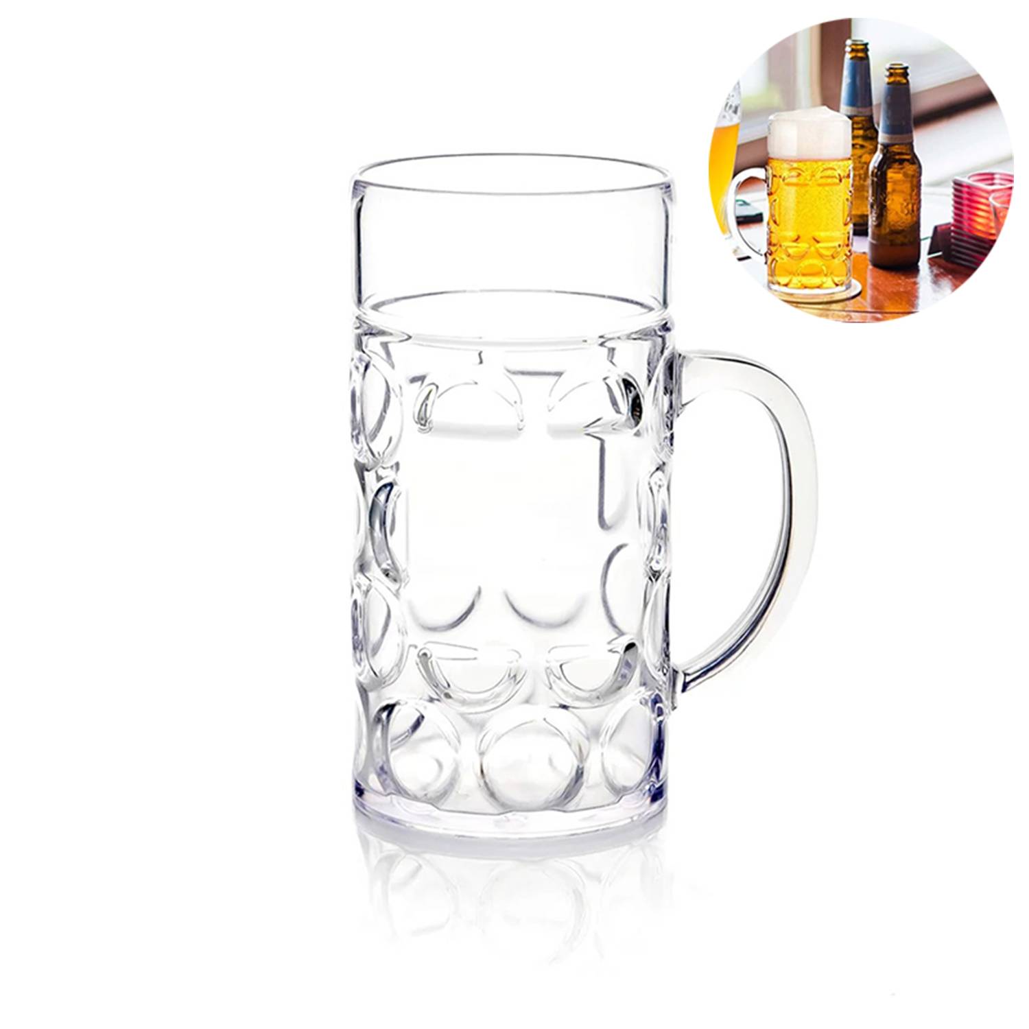 32 oz Clear Plastic Beer Mug 3