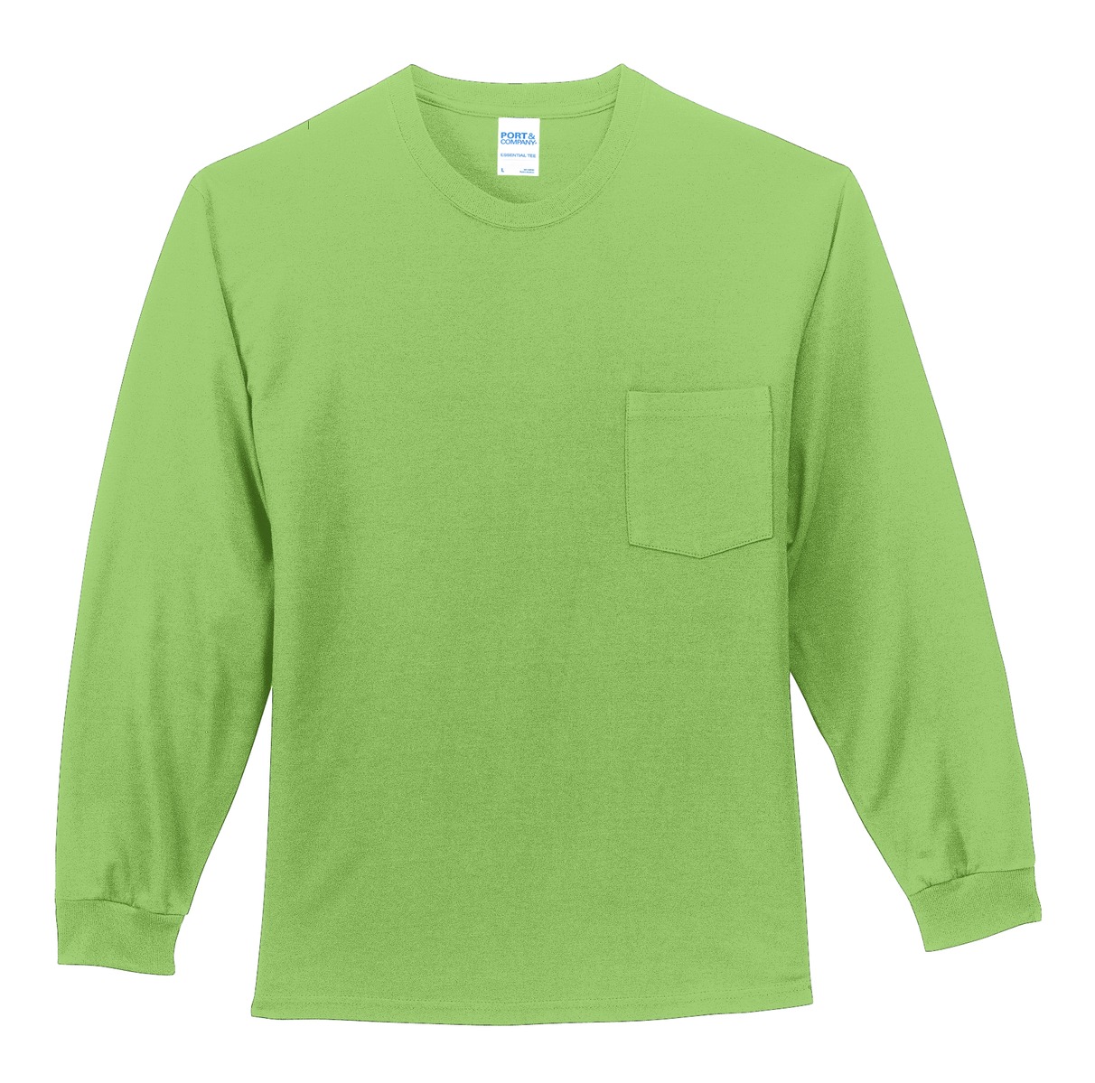 Port & Co Long Sleeve Essential Pocket Tee. PC61LSP 61