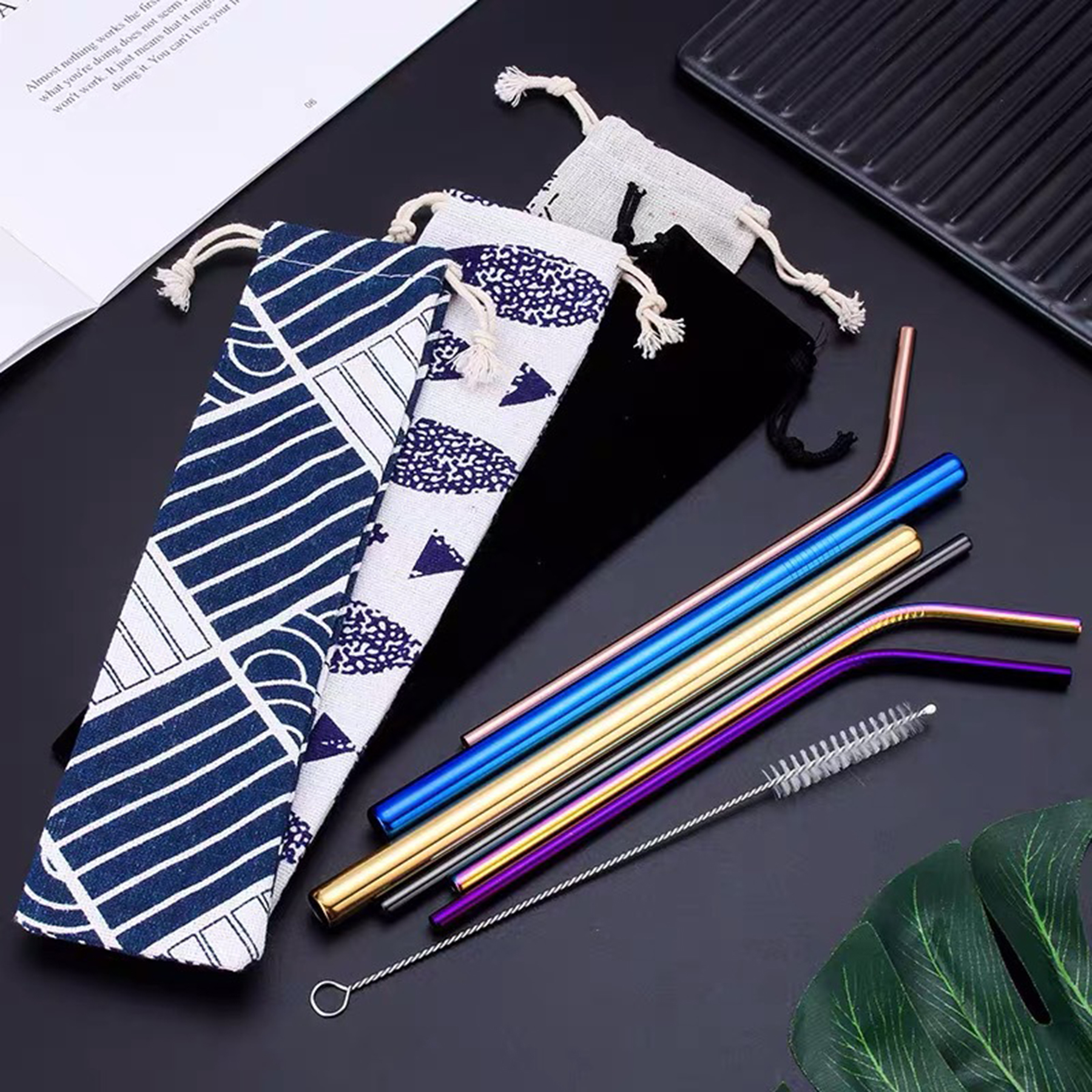 Reusable Stainless Steel Metal Straws with Case 2