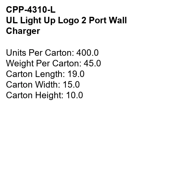 UL LIGHT UP LOGO 2 PORT WALL CHARGER 7
