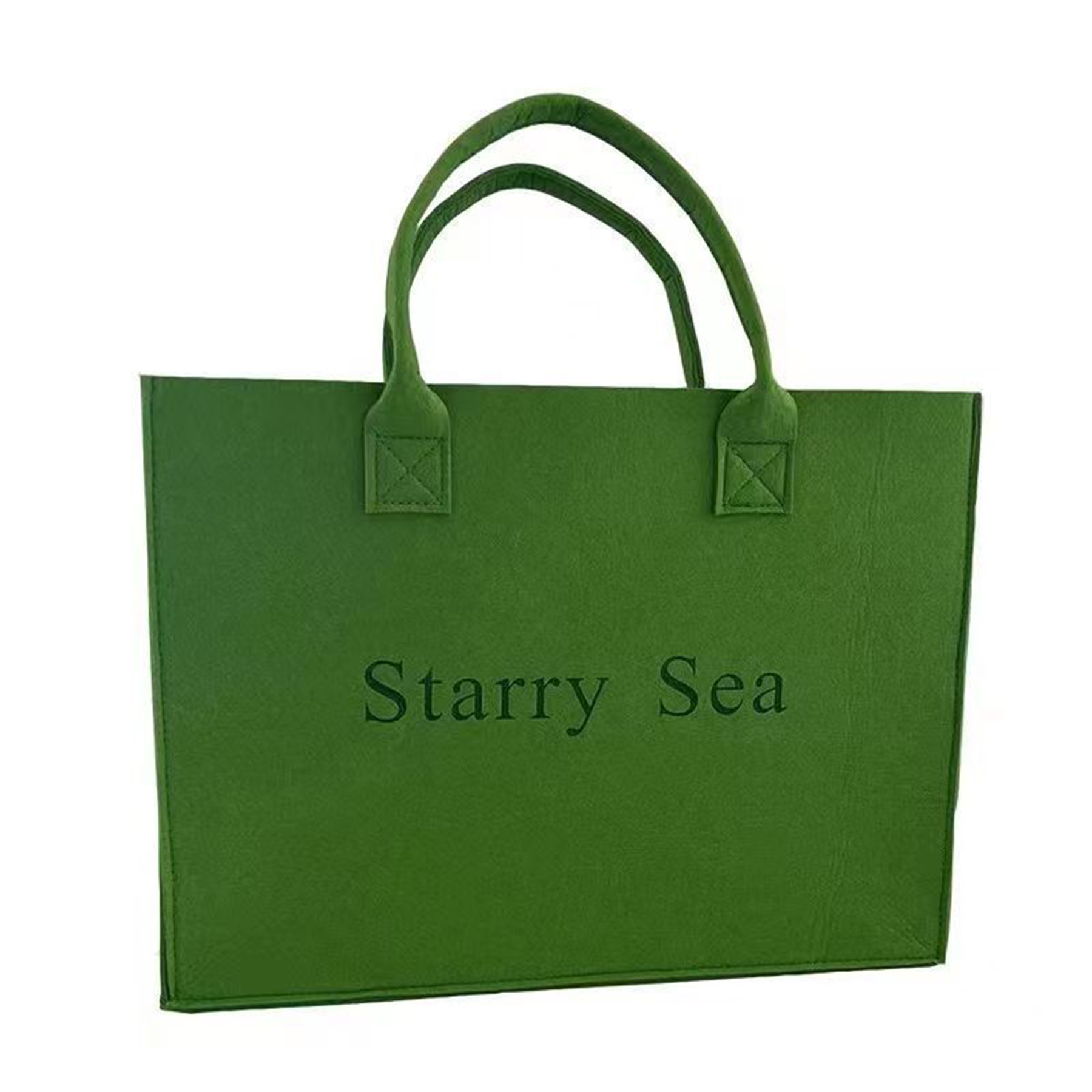 Blue Felt Tote Shopping Bag Handbag 3