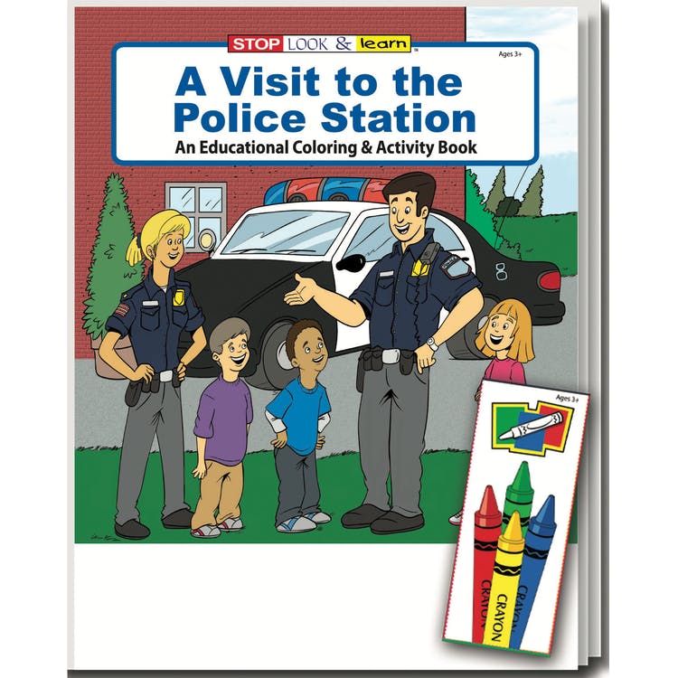 A Visit to the Police Station Coloring Book Sets - 4 Pack Crayon Ages 3-11 2