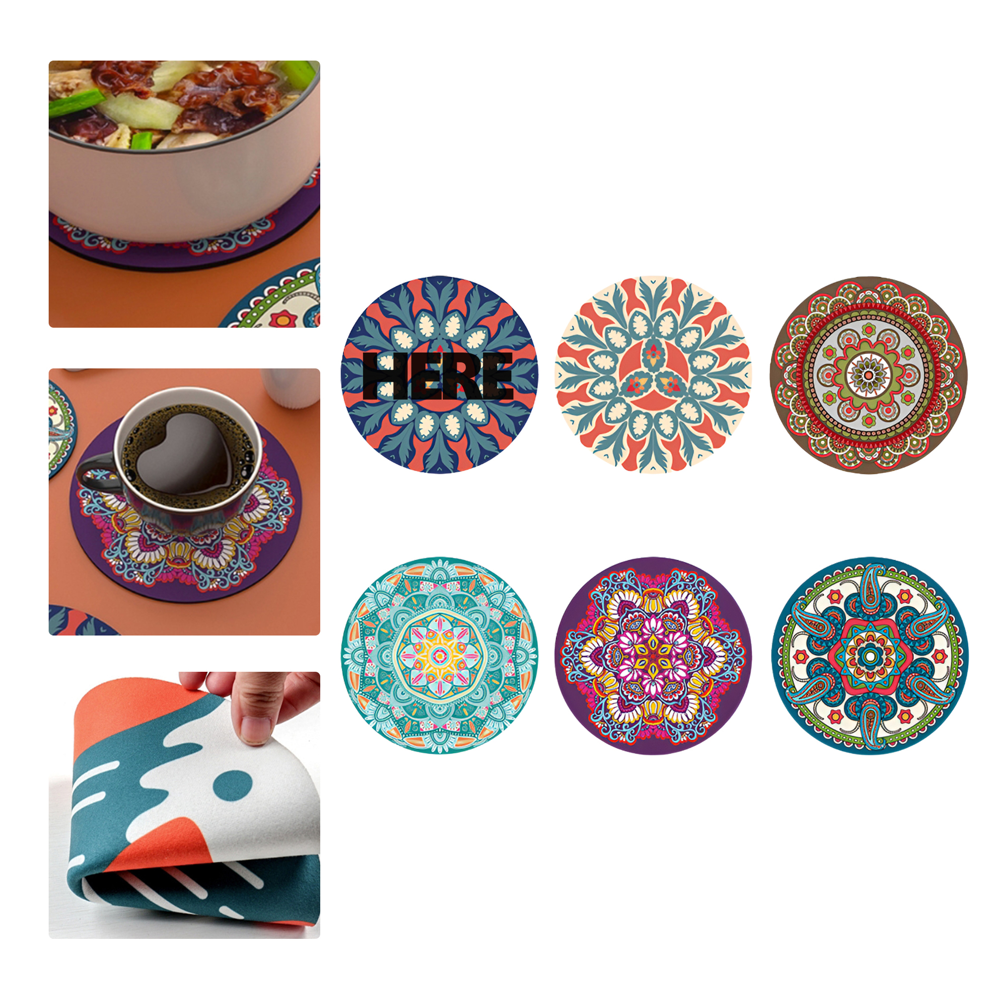 MOQ 50 Colorful Heat Resistant Rubber Coaster 2