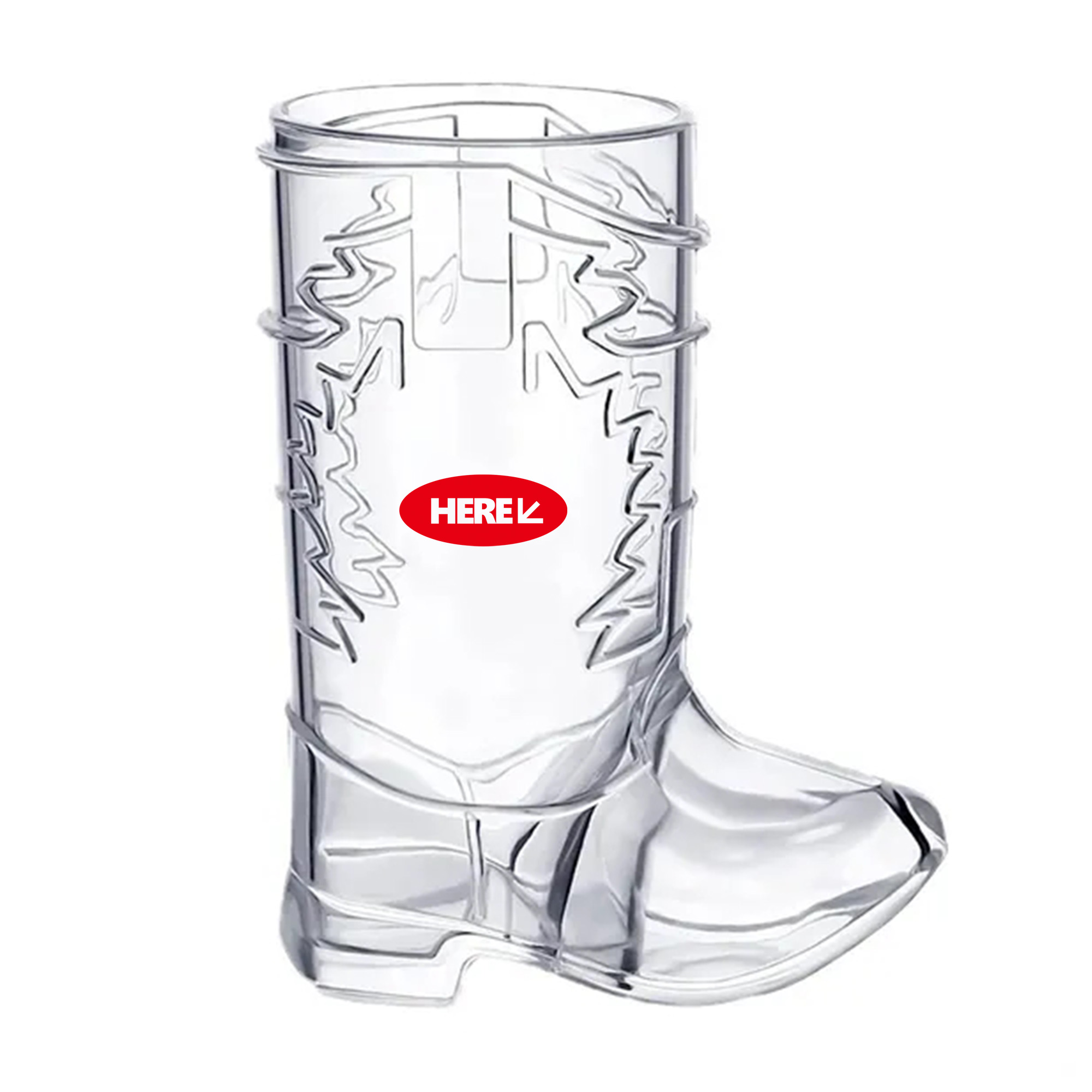 17 OZ Clear Plastic Cowboy Boot Mug 2