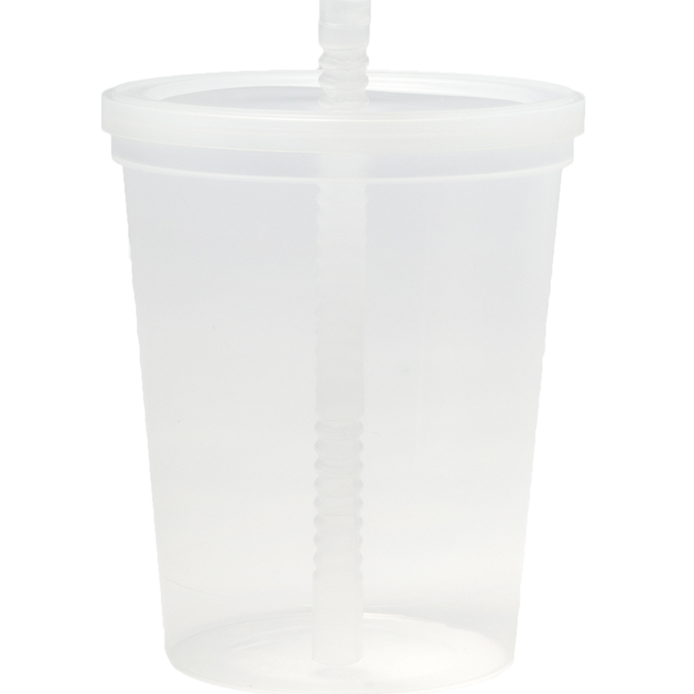 16 oz. Plastic Stadium Cup with Lid and Straw - USA Made 4