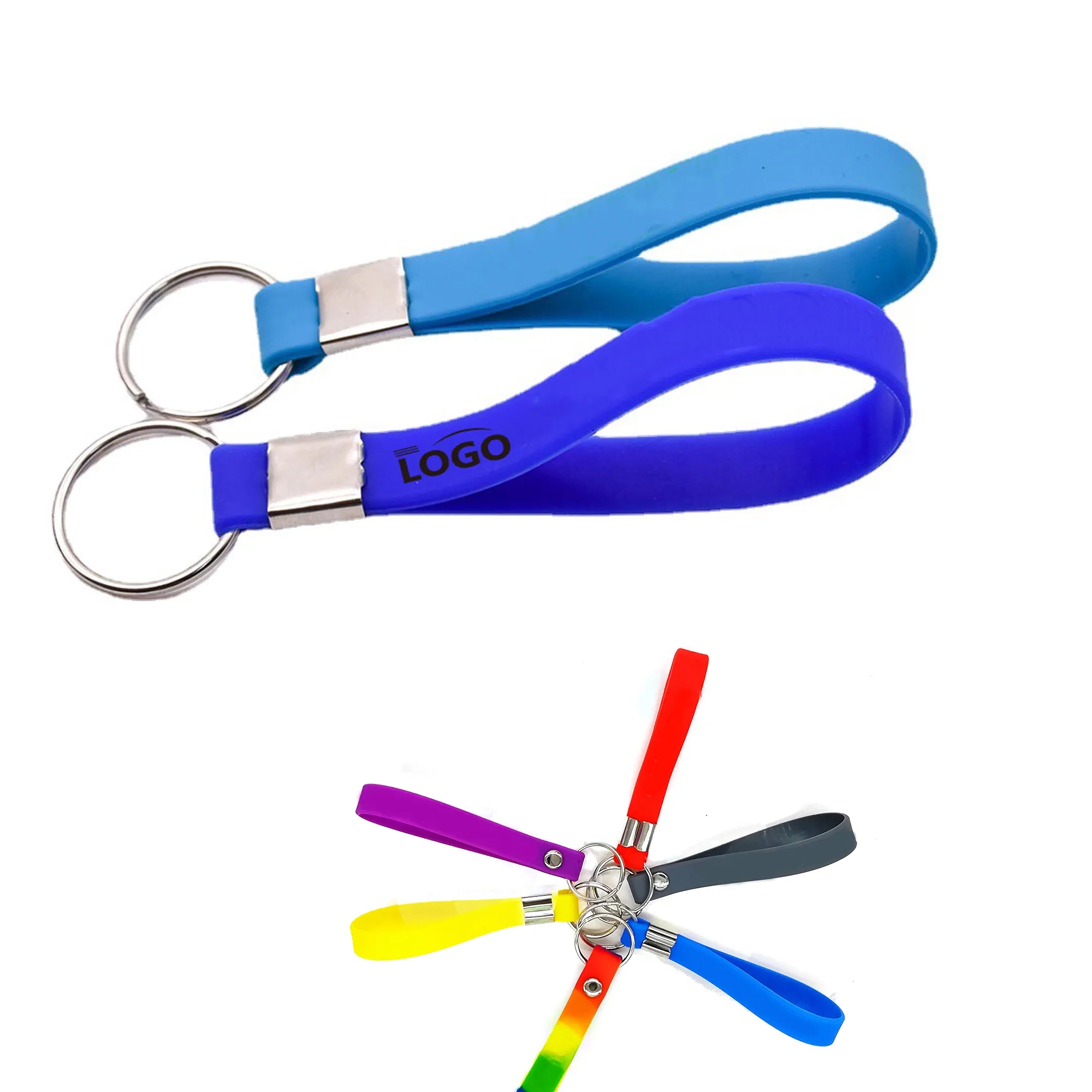 Silicone Wristband Keychain 100pcs 1