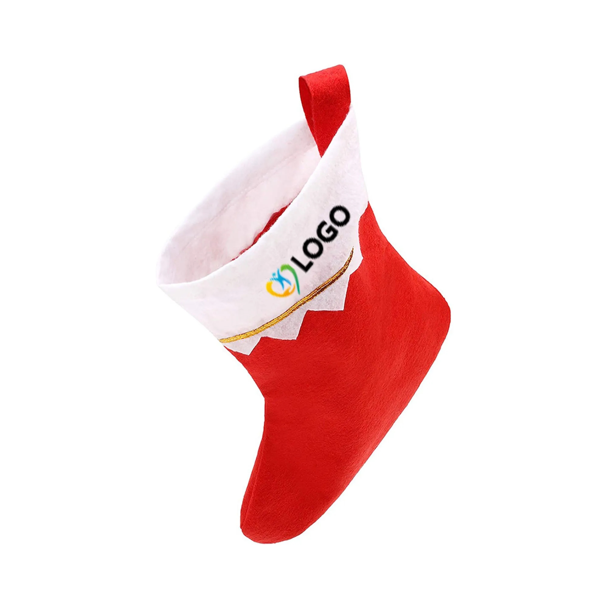 15" Red Felt Christmas Stocking - imprinted 3