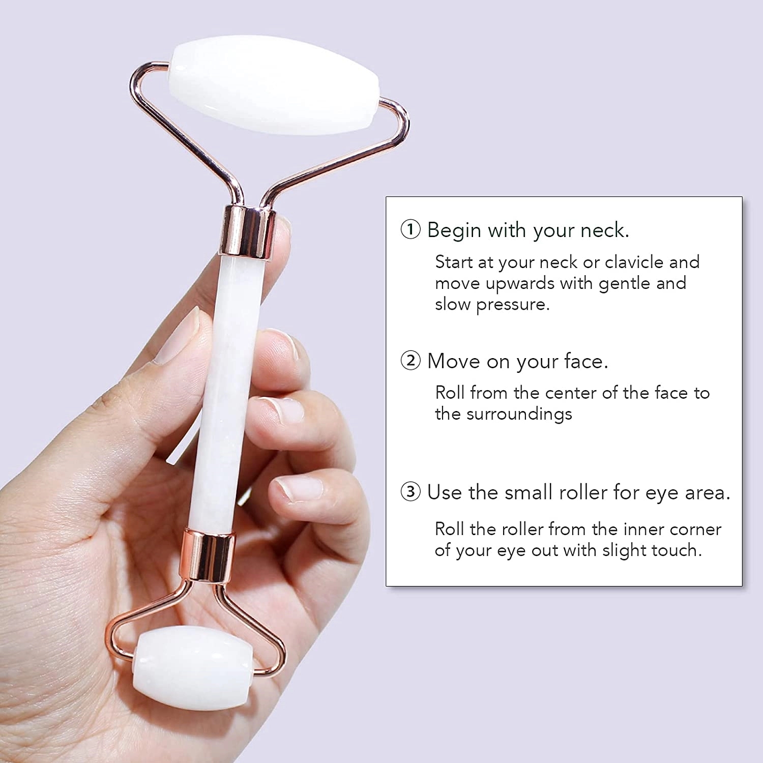 Jade Roller Dual-Head Massager Set 4