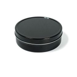 8 oz Tin Travel Candle Black with 4-C Imprint