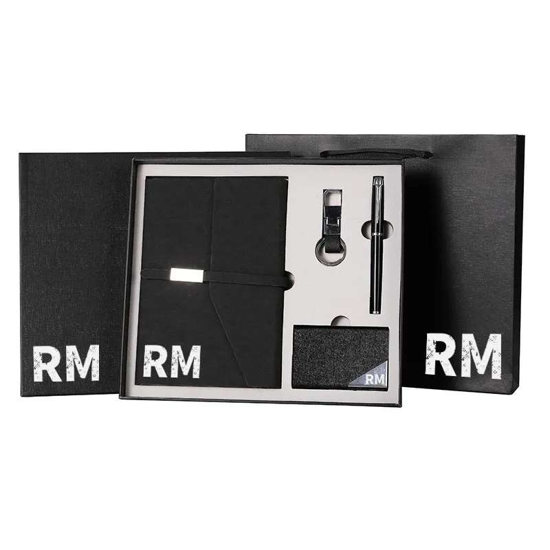 Card Holders Pen Keychain Leather Notebook Gift Sets 1