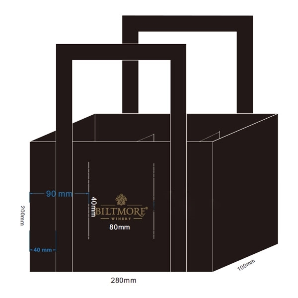 Custom Non-Woven 3-Bottle Wine Tote Bag 3