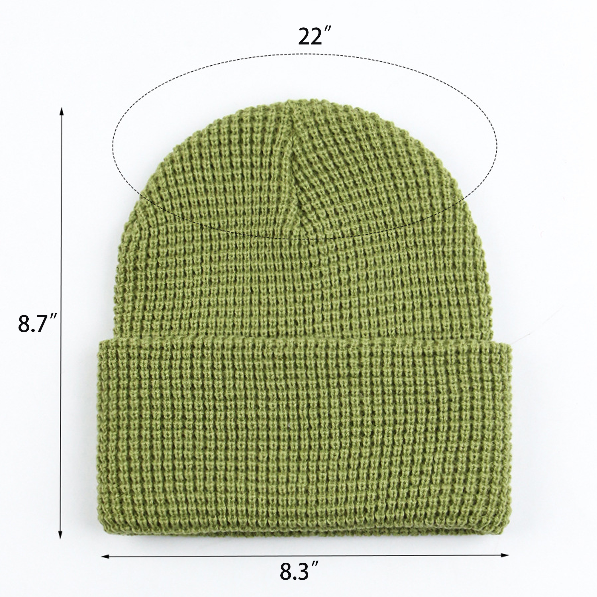 MOQ50 Solid Hat Waffle Knit & Versatile 3