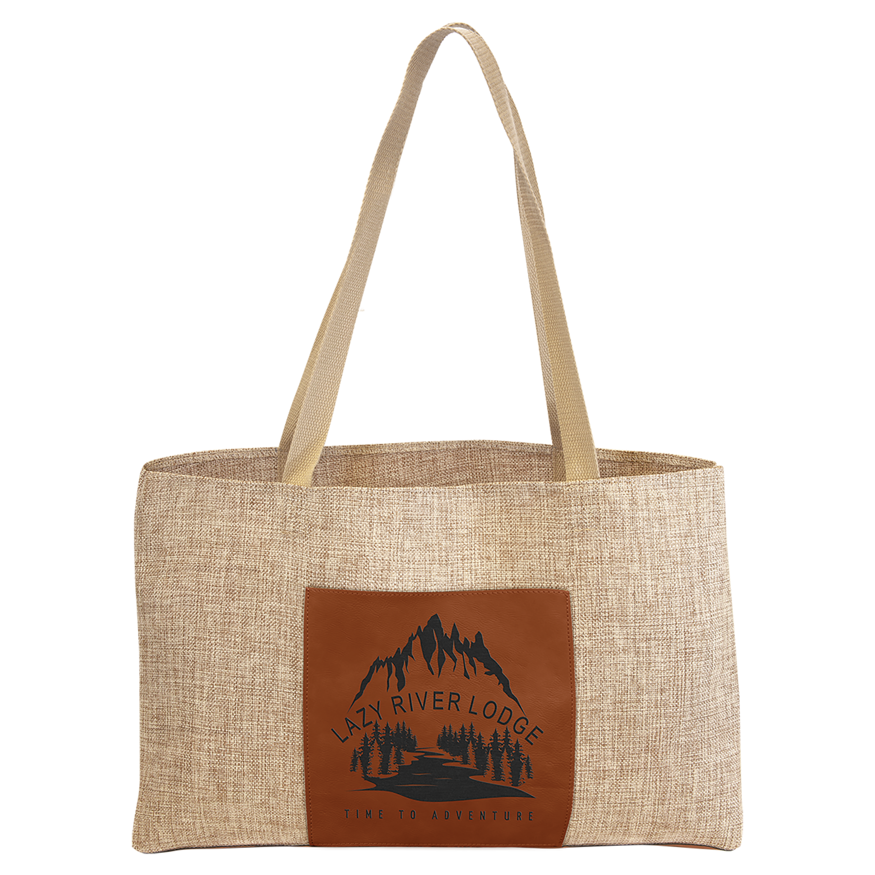 19" x 12" Burlap Bag with 5" Rawhide Leatherette Gusset 3