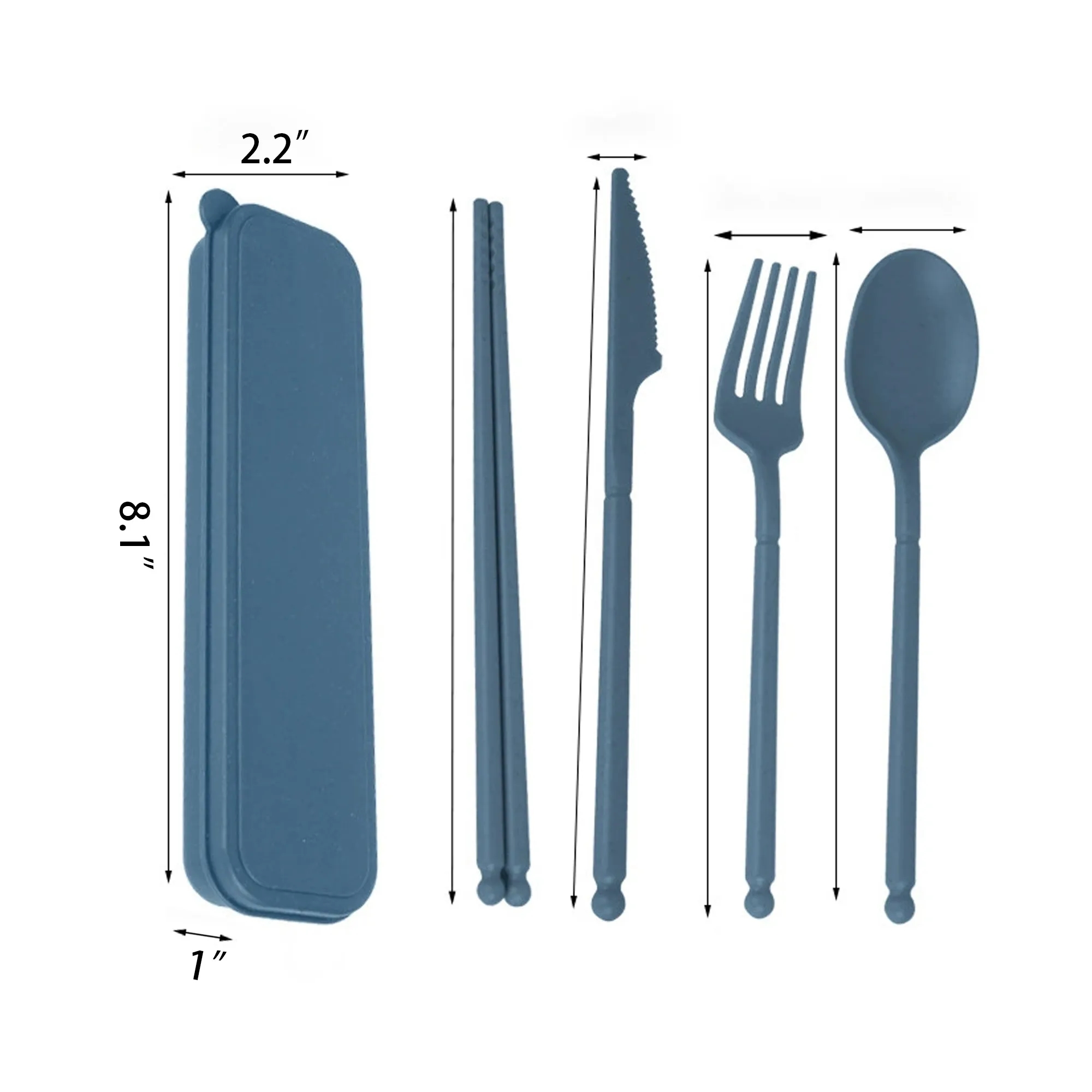 4Pcs Wheat Straw Cutlery Set 6