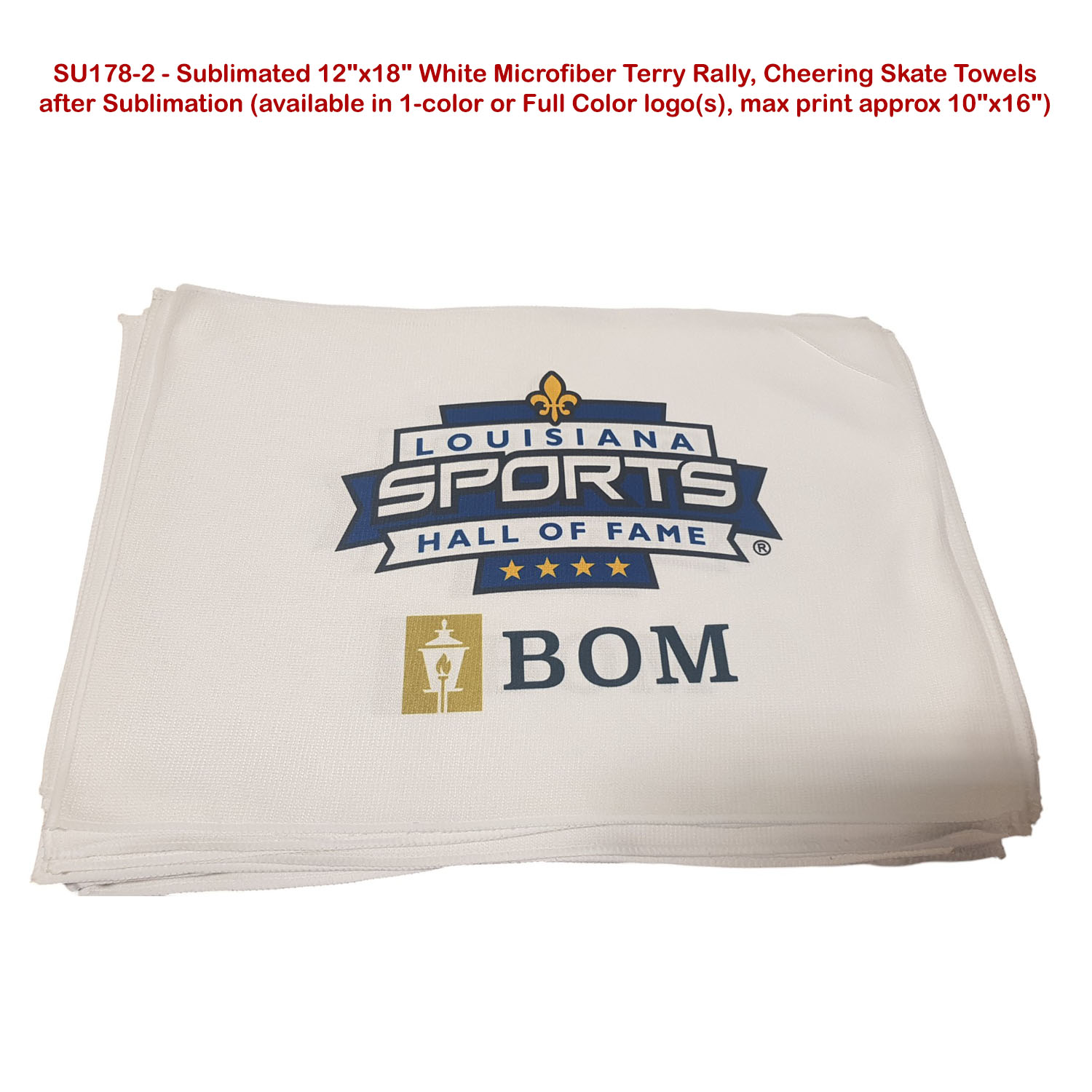 48 Hr Quick Ship - White Microfiber Dri-Lite Terry Sponsorship Rally Towel, 12x18, Sublimated 8