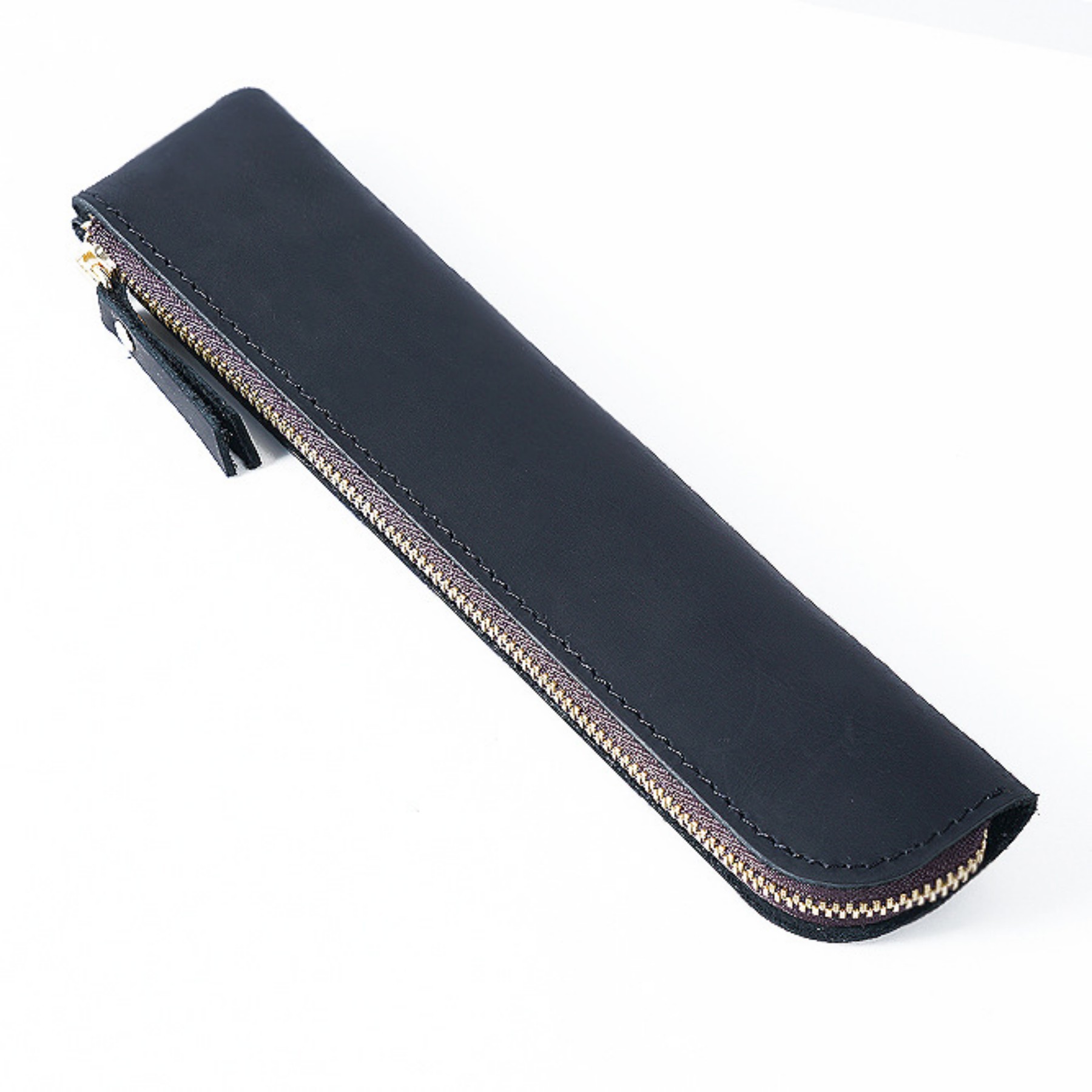 Genuine Leather Zipper Pencil Case 1