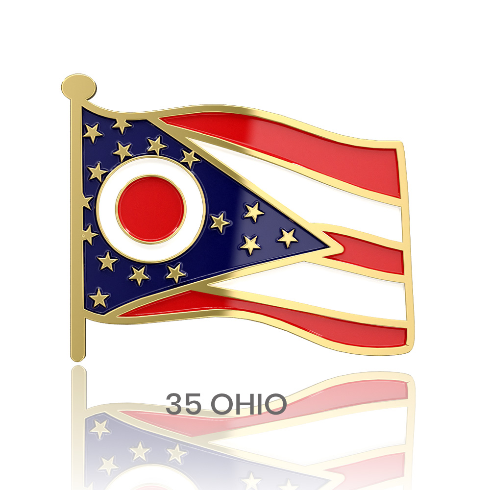 1" Stock Flag Pins 51