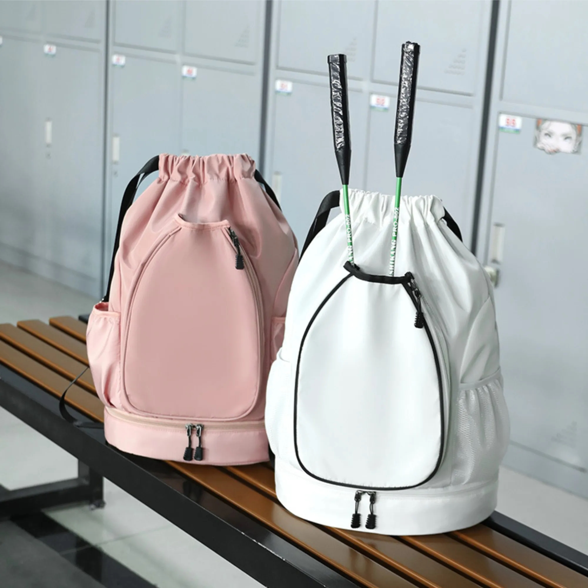 Sports Drawstring Bag Pickleball Tennis Training Backpack 4