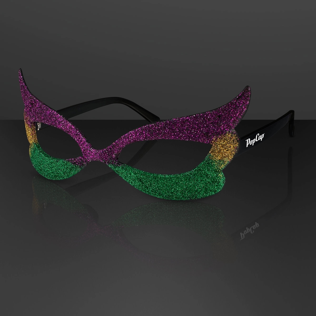 Mardi Gras Eyeglasses, Glitter Frames (Non-Light Up) 1