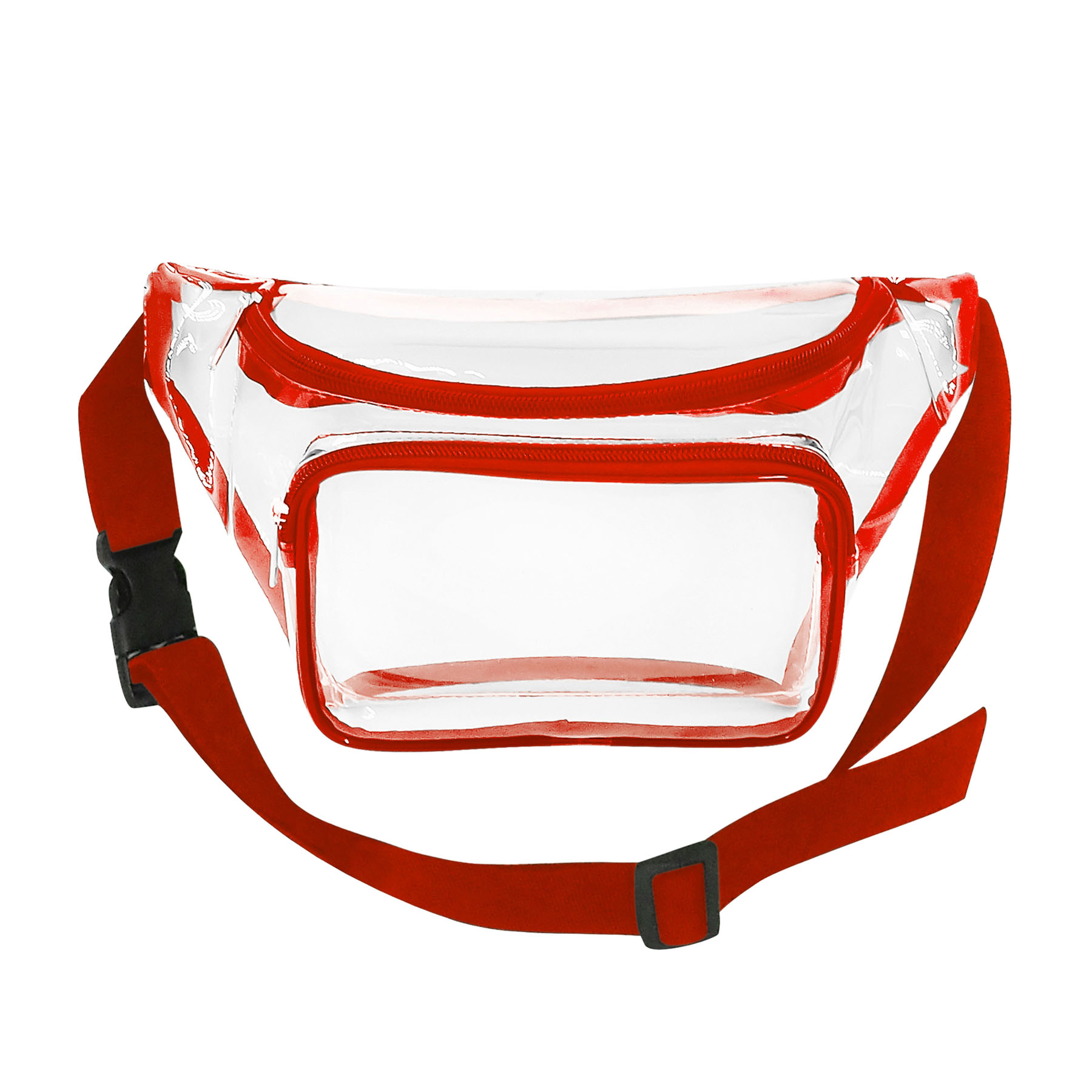 Clear Heavy Vinyl Fanny Pack w/ Two Zipper Pockets 10