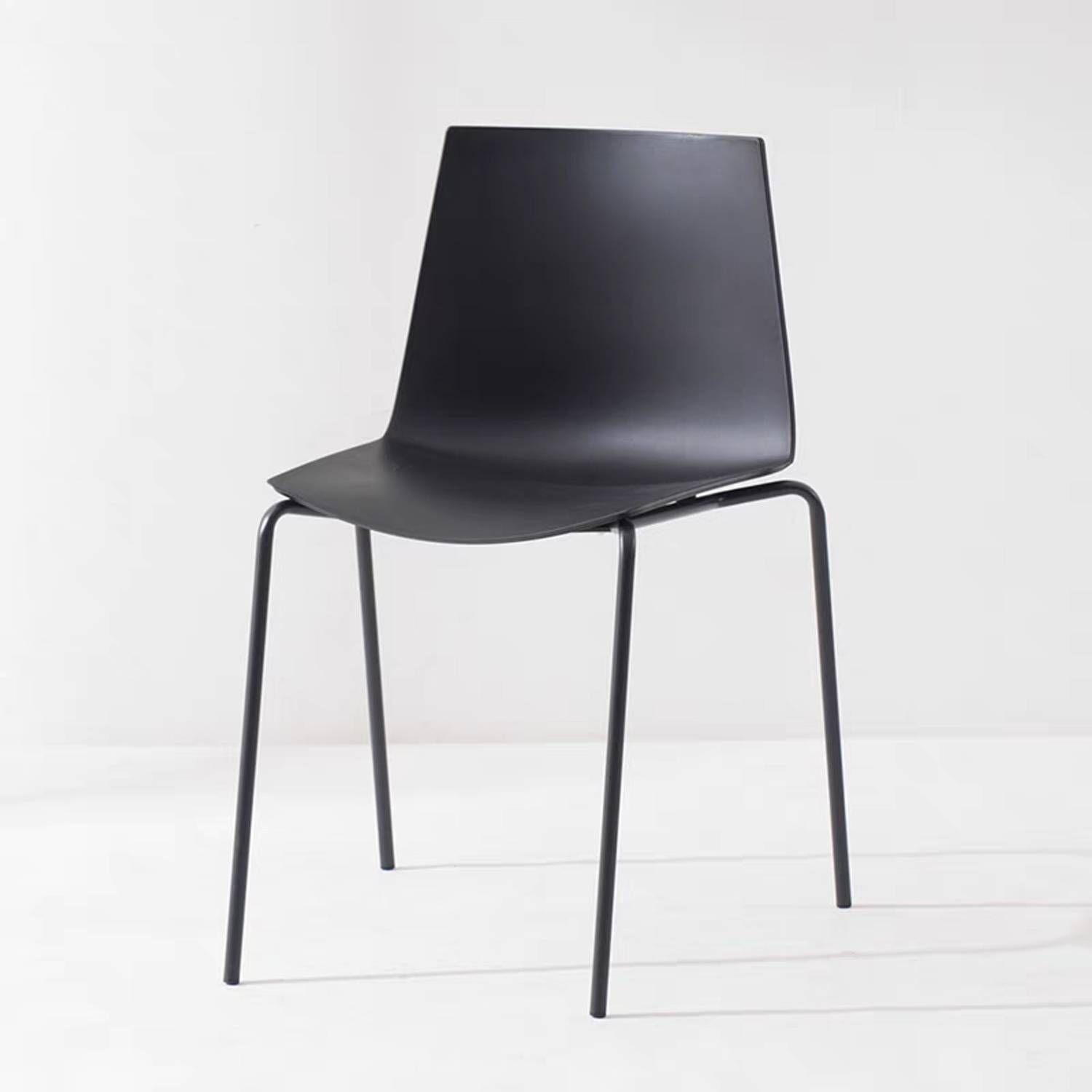Stackable PP Plastic Chair with Chrome Metal Legs 6