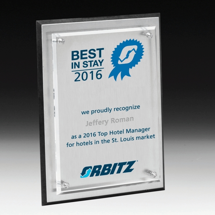 Tall Brushed Aluminum Plaque - Laser Engraved 2