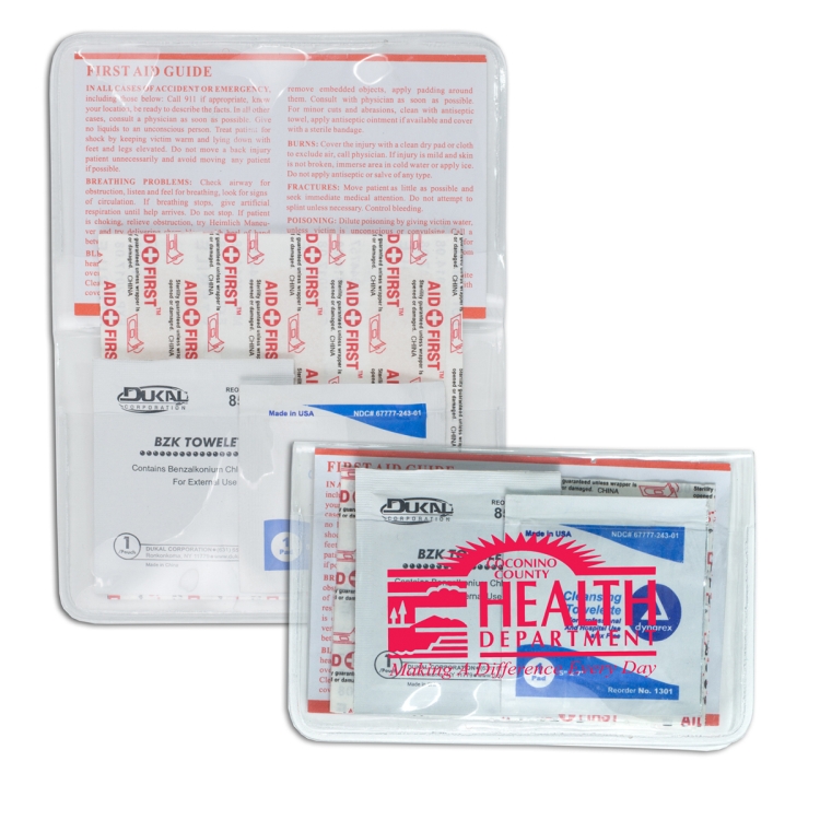 "HEAL-ON-THE-GO L" 10 Piece Economy First Aid Kit in Colorful Vinyl Pouch 15