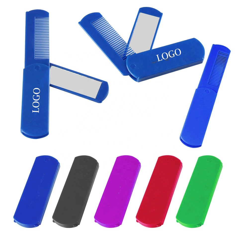 Plastic Foldable Hair Comb with Mirror 1