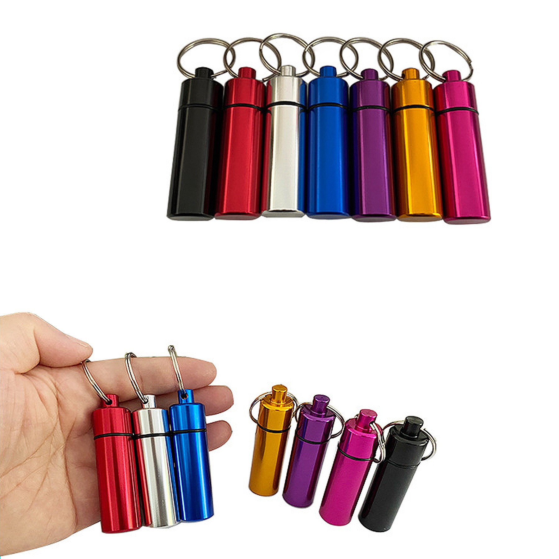 Waterproof Aluminum Pill Case w/Keychain 4