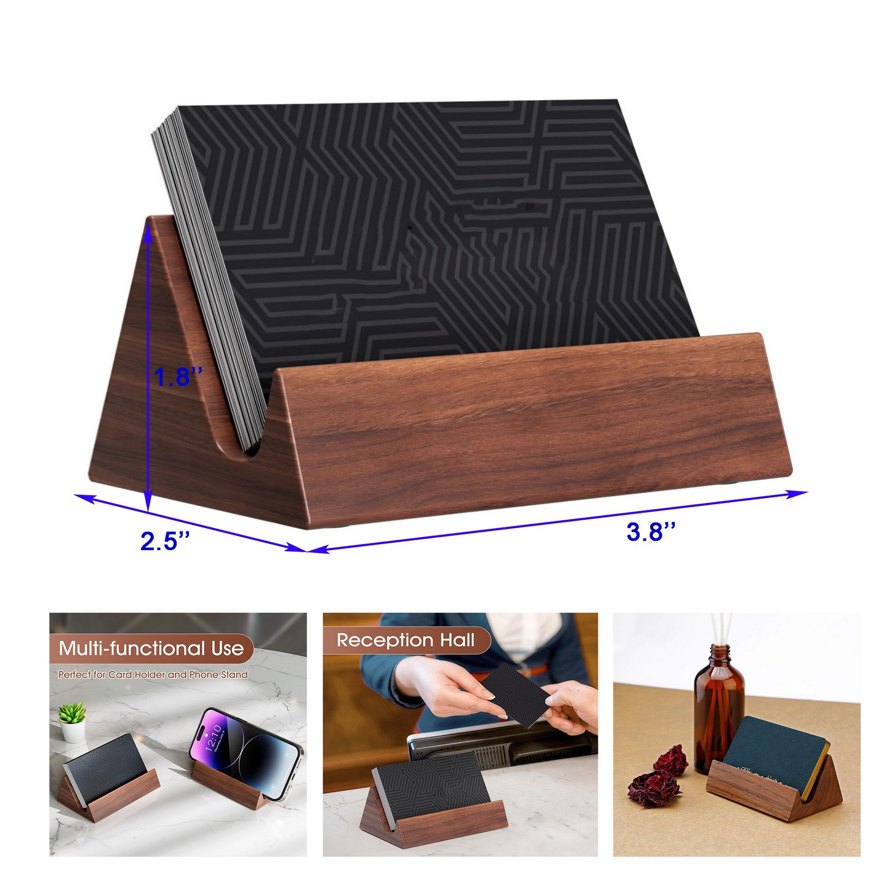 Stand Wooden Business Card Display Holder 3