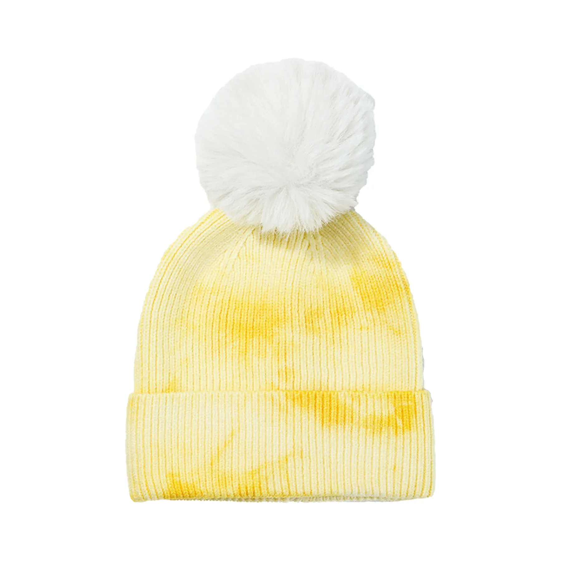 Tie-Dye Beanie with Fluffy Pom 2