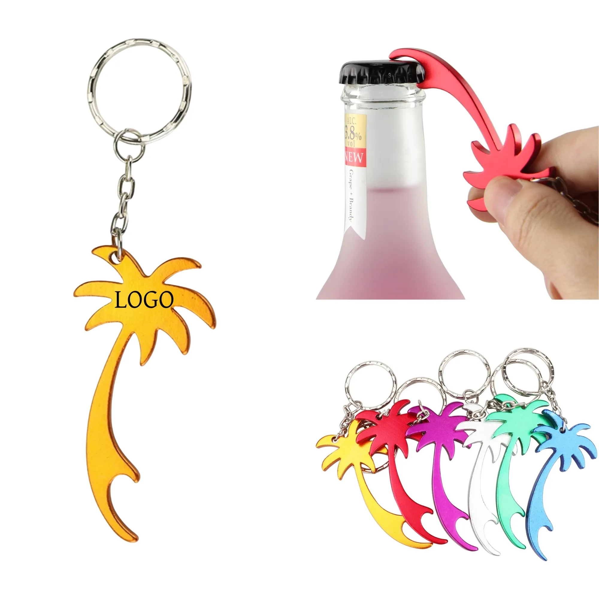 Coconut Tree Metal Bottle Opener Key Chains 1