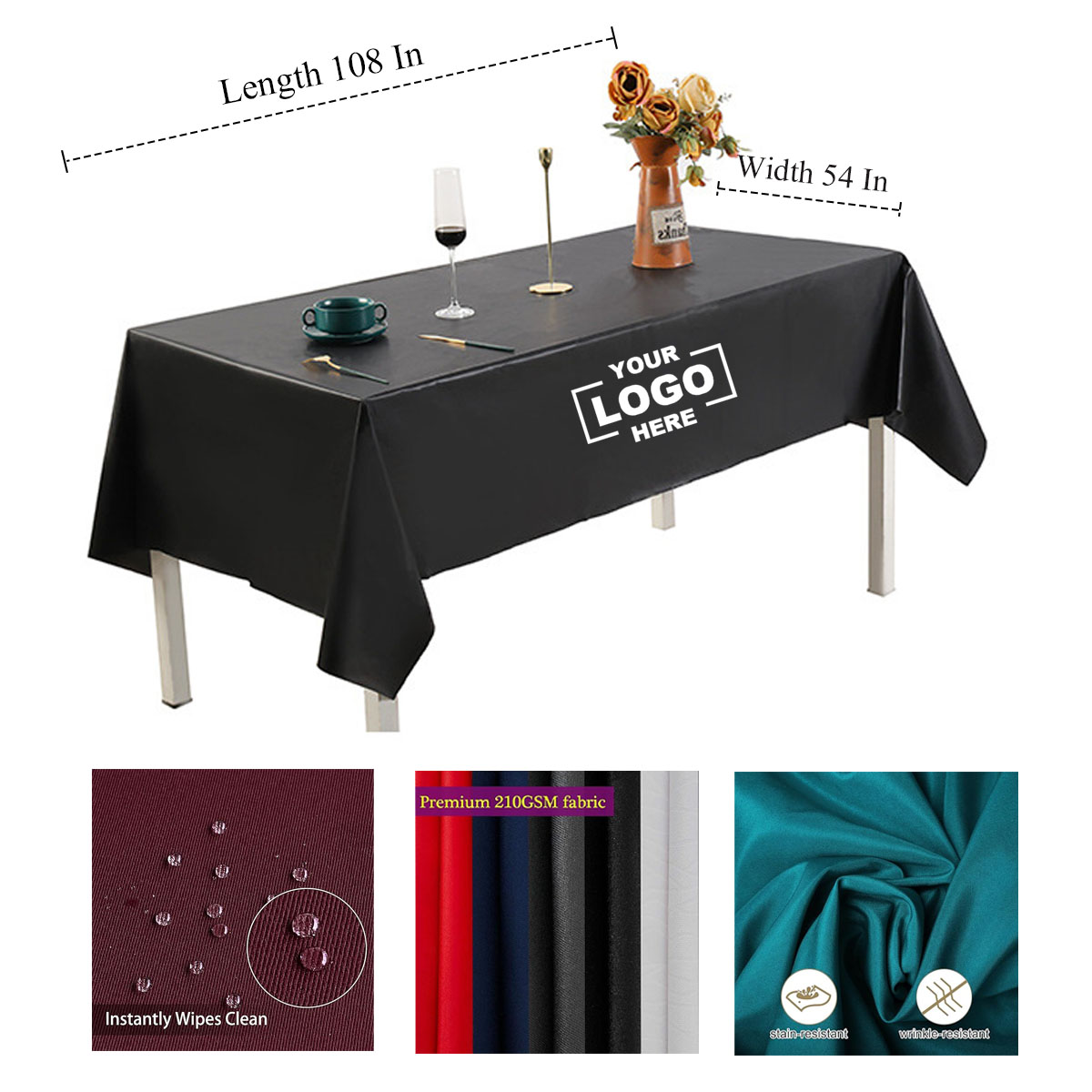 Water Resistant  Fabric Tablecloth 6