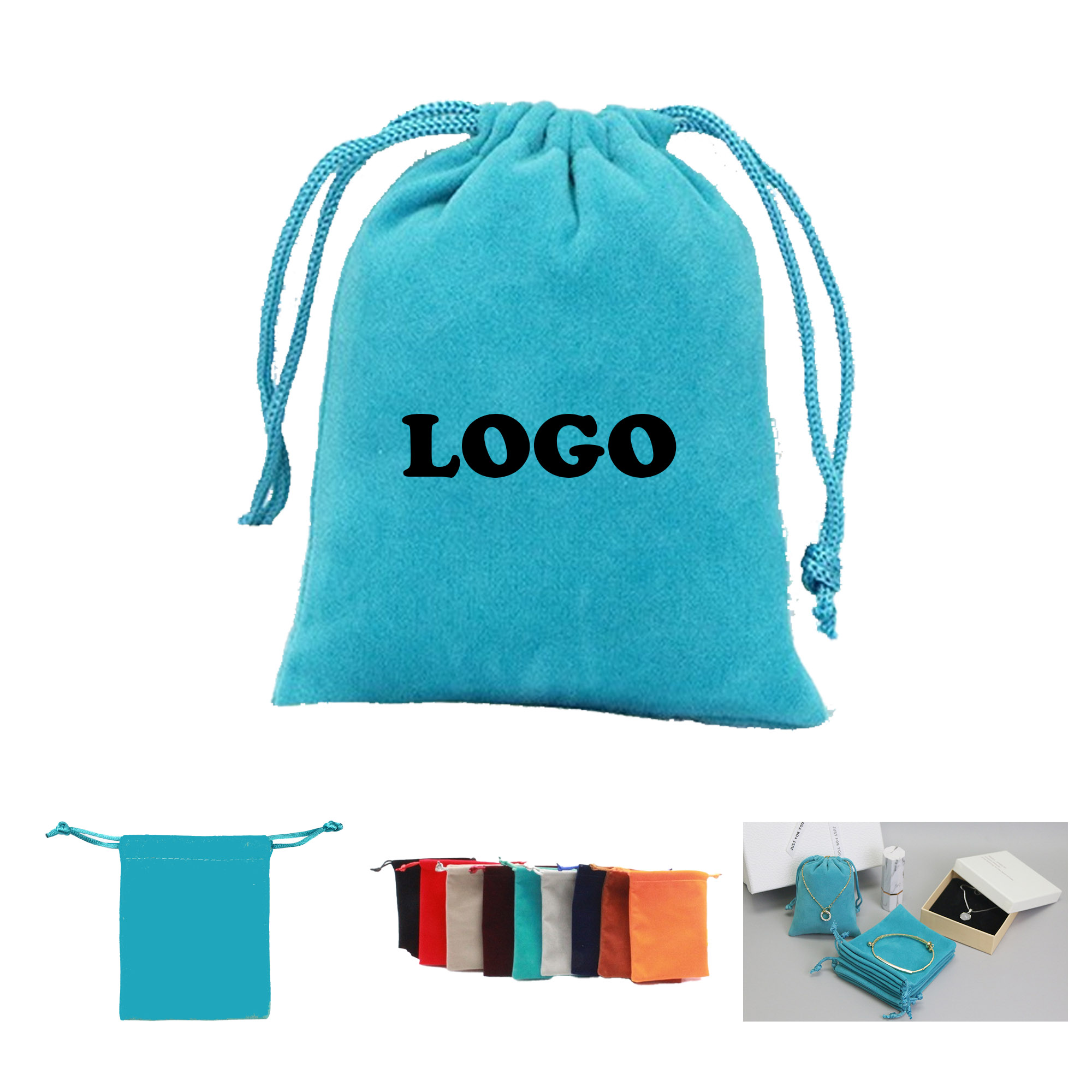MOQ 100 pcs Velvet Drawstring Pouch 3