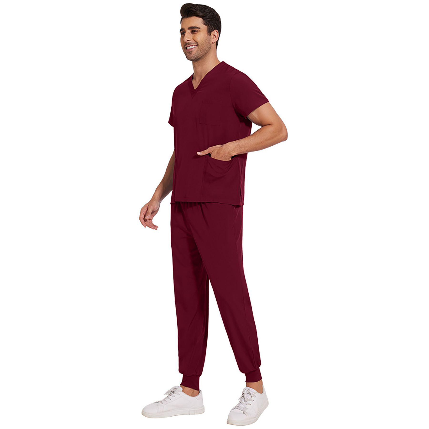 Comfortable V Neck Work Clothes 14