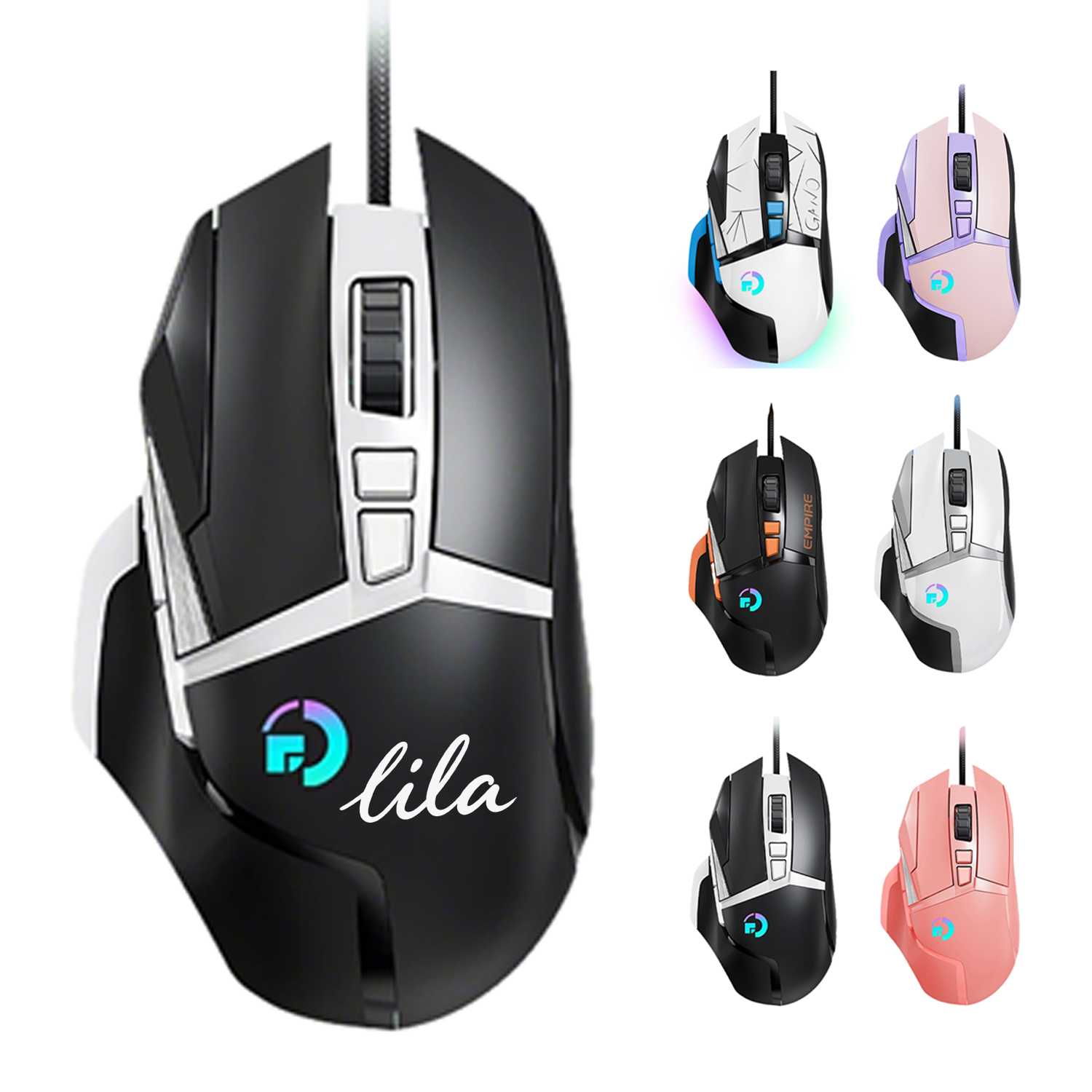 Ergonomic Wired Gaming Mouse w/ RGB Lighting 2