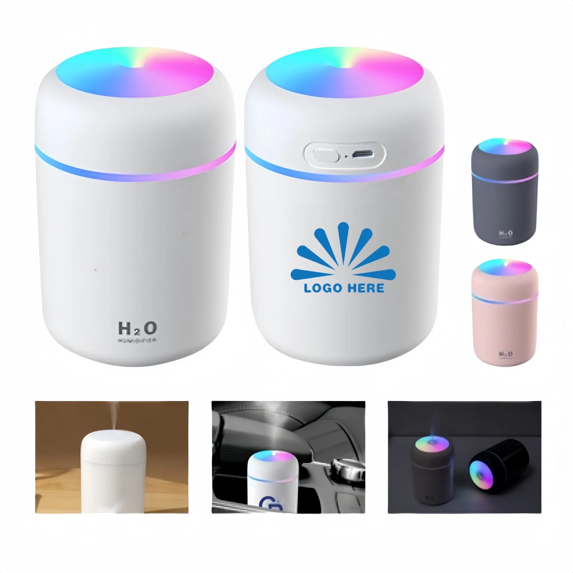 MOQ50 Colorful Humidifier Home Office Car Air Purifie 10oz 5