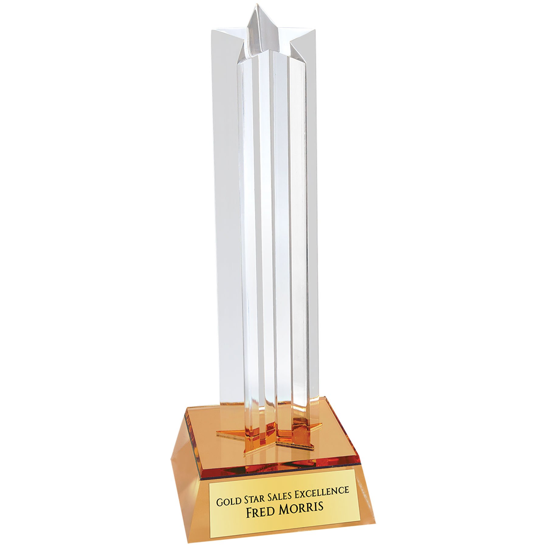 7.5" Gold Star Column Acrylic Award