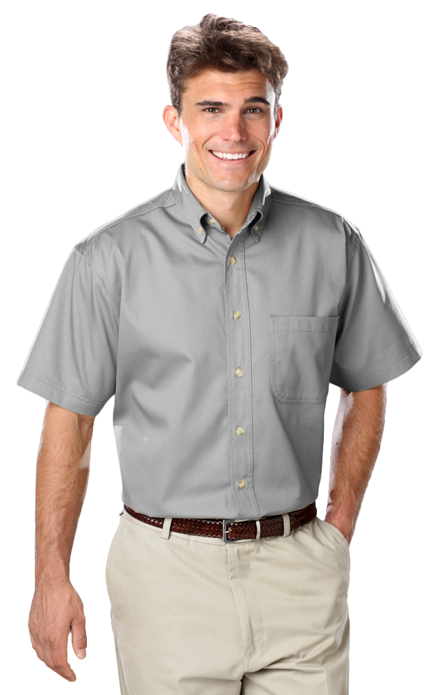 Men's S/S 100% Cotton Twill Shirt 14