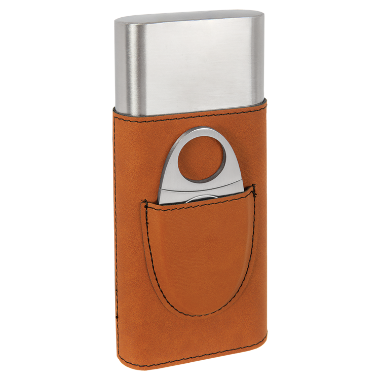 Rawhide Leatherette Cigar Case with Cutter 6
